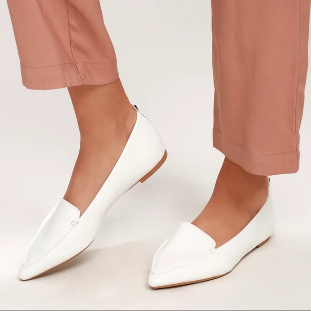 Lulus Emmy White Pointed Loafers